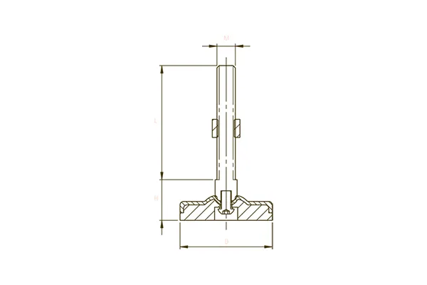 LX Series Stainless Steel Leveling Feet Technical Drawing