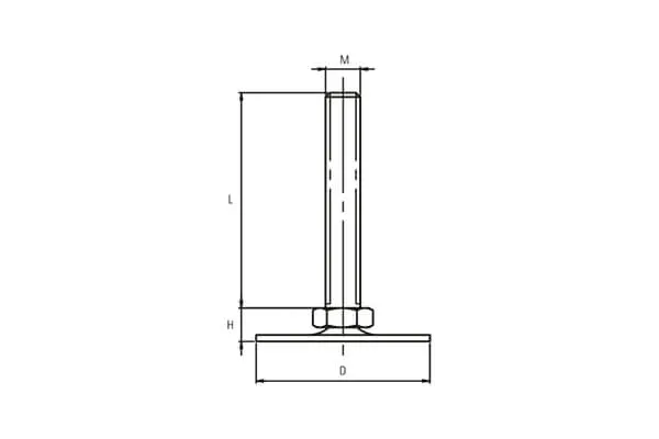 EMS 80 Series Sheet Metal Leveling Feet Technical Drawing