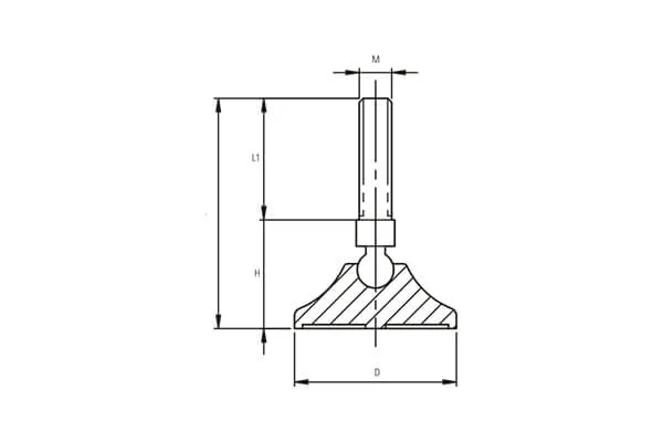 EP80 Series 19-22 Polyamide Articulated Feet Technical Drawing