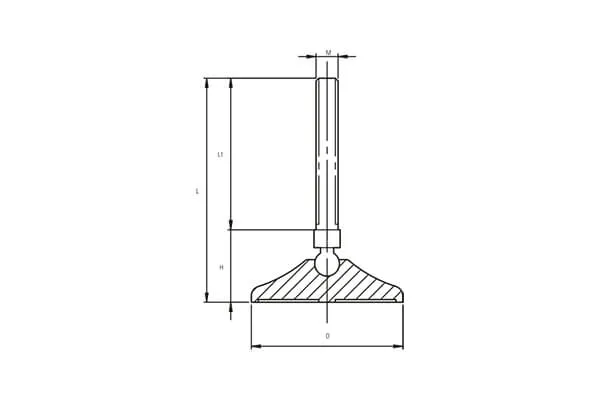 EP11 Series 19-22 Polyamide Articulated Feet Technical Drawing