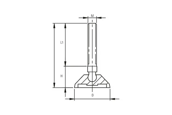 EPX Series AK Stainless Steel Bolt Leveling Feet Technical Drawing