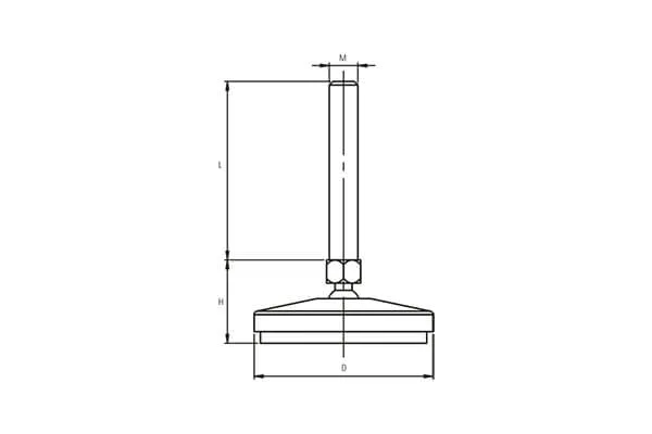 PX Series Polyamide Base Stainless Steel Bolt Colored Technical Drawing