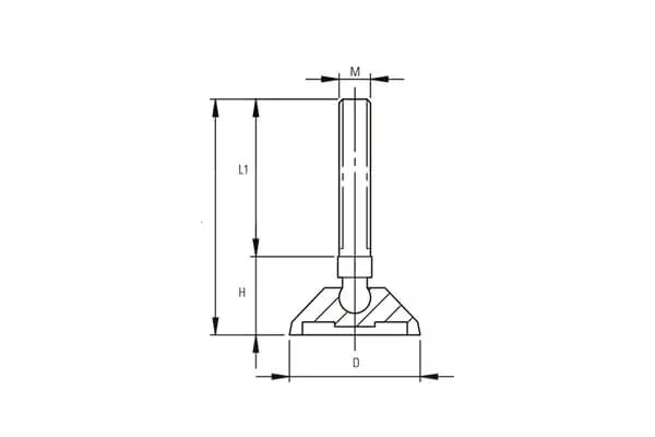 DX Series Eco Inox Polyamide Feet Technical Drawing