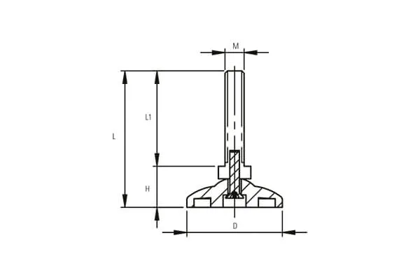 EPS50 Series Polyamide Leveling Feet Technical Drawing