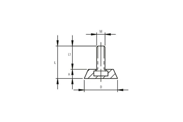 EPS Series Pin Leveling Feet Technical Drawing