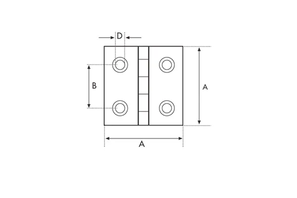 EPM Series Plastic Hinges Technical Drawing