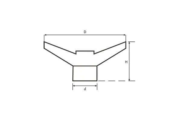 ET Series Plastic Star Knobs Technical Drawing