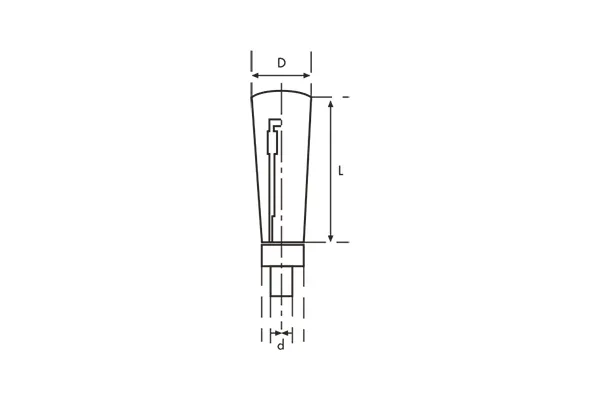 KOL Series Bakelite Handles with Bolt Technical Drawing